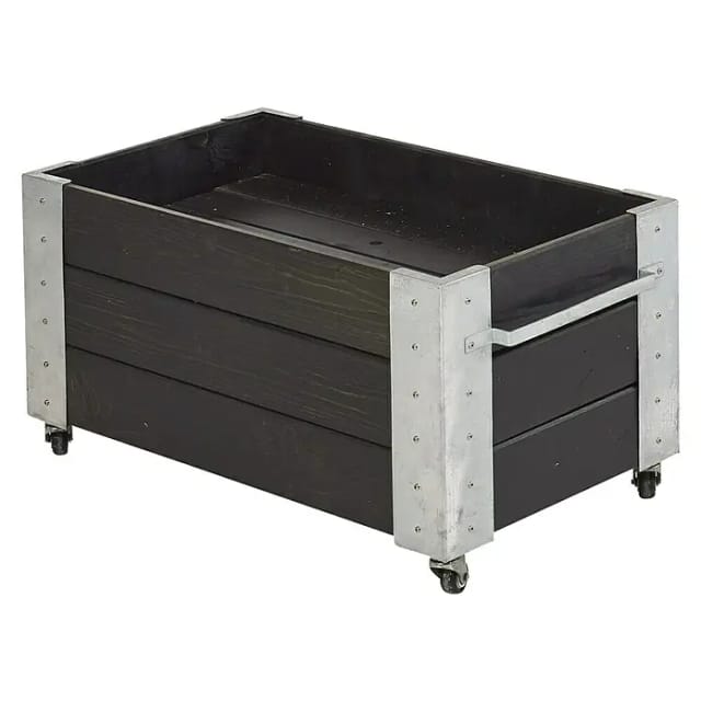 Plus Blumenkasten Cubic 87 x 50 x 47 cm schwarz mit Räder