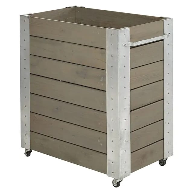 Plus Blumenkasten Cubic 87 x 50 x 95 cm graubraun mit Räder