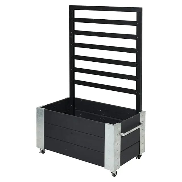 Plus Blumenkasten Cubic 87 x 50 x 130 cm schwarz mit Räder