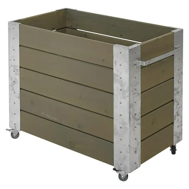 Plus Blumenkasten Cubic 87 x 50 x 70 cm graubraun mit Räder