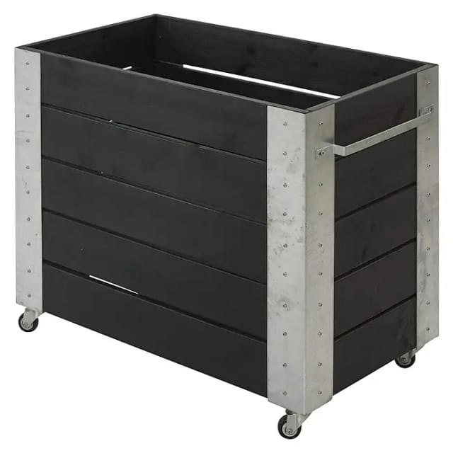 Plus Blumenkasten Cubic 87 x 50 x 70 cm schwarz mit Räder