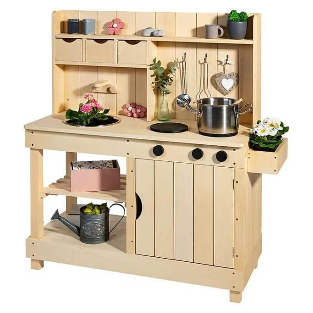 Muddy Buddy Matschküche Explorer natur 102 x 40 x 105 cm