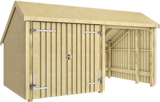 Plus Gartenhaus Multi 2 Module 445 x 258 cm natur mit Doppeltür
