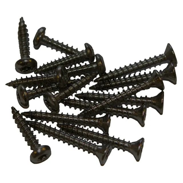 Schrauben für Montage Holzpfosten schw. 24 +16 stk. / Ø4 x 3 cm + Ø4 x 2 cm