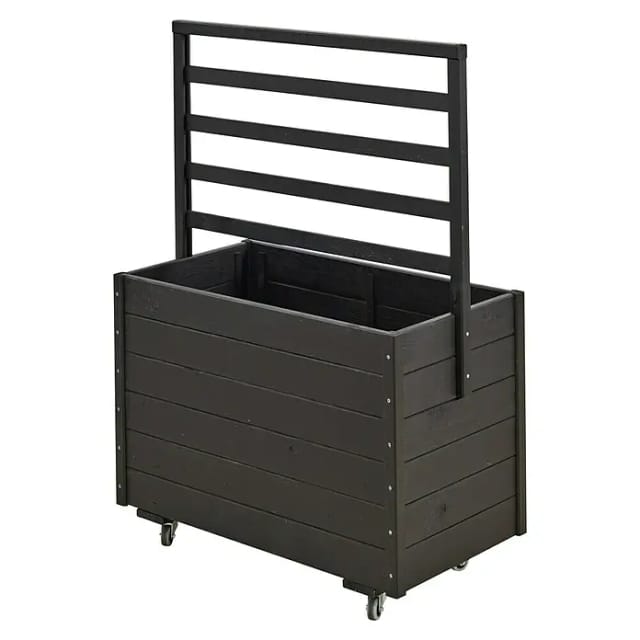 Plus Pflanzkasten mit Spalier und Räder RAL 9005 Schwarz