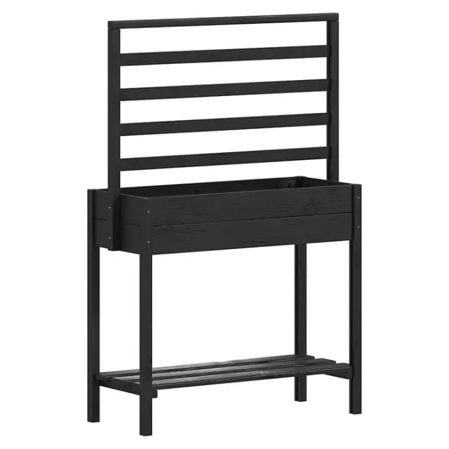 Plus Pflanzkasten auf Beine mit Spalier RAL 9005 Schwarz