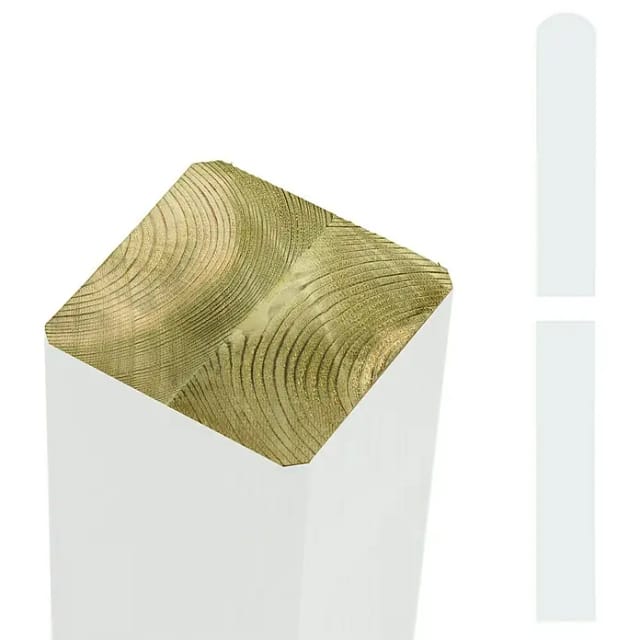 Plus Premium Leimholzpfosten mit Kopfrundung 9 x 9 x 98 cm