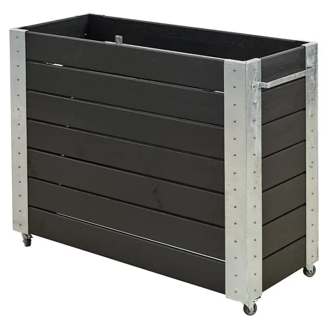 Plus Blumenkasten Cubic 120x50x95 cm m/Räder Druckimprägniert RAL 9005 Schwarz