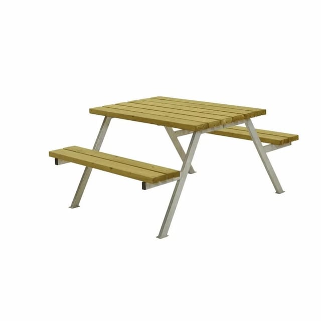 Plus Picknicktisch Alpha Stahl-Holz 118 x 161 x 73 cm natur