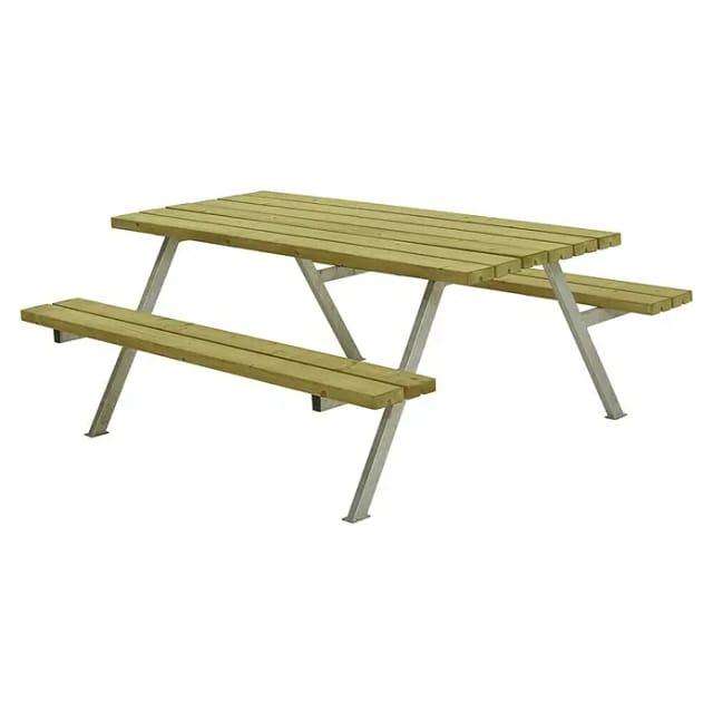 Plus Picknicktisch Alpha Stahl-Holz 177 x 185 x 73 cm natur