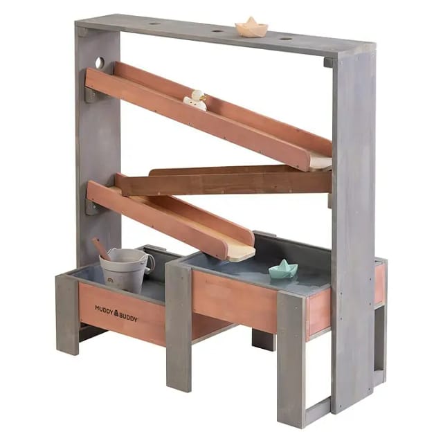 Muddy Buddy Wasserbahn Aqua Tower warmgrau-puderrosa 100 x 44 x 105 cm