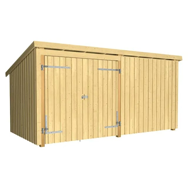 Plus Gartenhaus Nordic Multi 416 x 208 cm natur mit Doppeltür