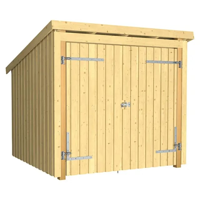 Plus Fahrradunterstand Nordic 213 x 208 cm natur mit Doppelttür