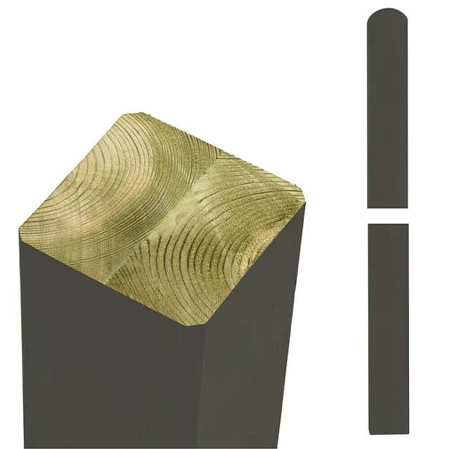 Plus Verleimte Pfosten Kopf gerundet 9 x 9 x 128 cm umbragrau