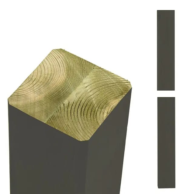 Plus Verleimte Pfosten beidseitig gerade 9 x 9 x 98 cm umbragrau