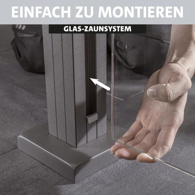Ambiente Glaszaun Erweiterungsset Klarglas 187 x 55,7 cm weiß