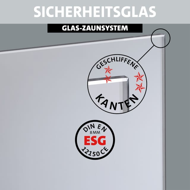 Ambiente Glaszaun Erweiterungsset Klarglas 187 x 55,7 cm anthrazit