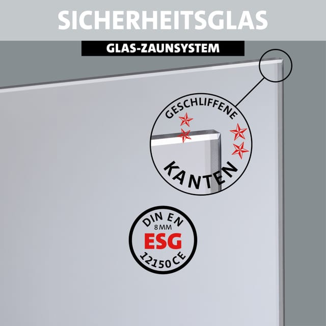 Ambiente Glaszaun Erweiterungsset Klarglas 187 x 107,2 cm anthrazit