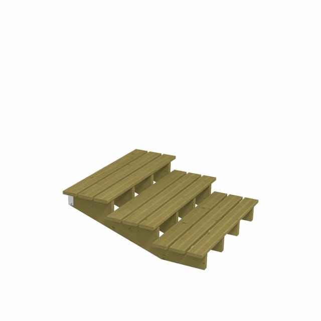 Plus Außentreppe Kiefer 3 Stufen 120 cm breit Schritttiefe 39 cm