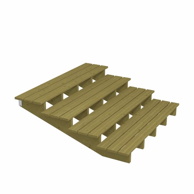 Plus Außentreppe Kiefer 4 Stufen 180 cm breit Schritttiefe 39 cm
