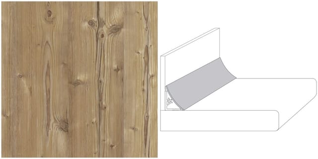 GetaElements Wandanschlußprofil Plus KIR967 Kiefer rustikal 300x2x3 cm
