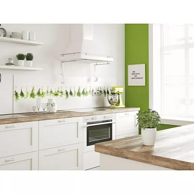 Küchenrückwand WandArt easy 80 x 58,5 cm, 3 mm, herbs line