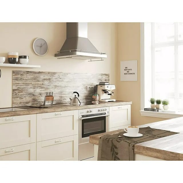 Küchenrückwand WandArt easy 200 x 58,5 cm, 3 mm, cottage planks
