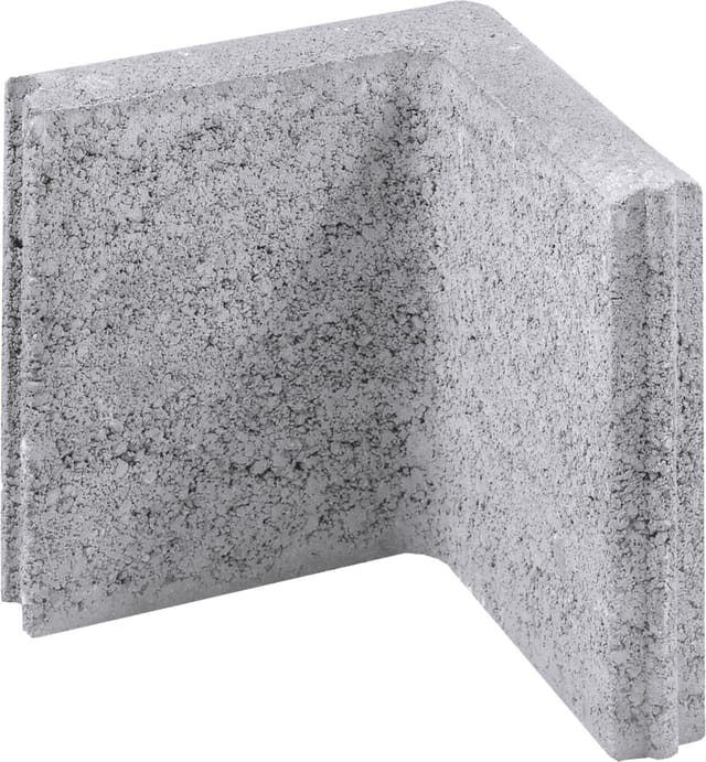 Kann Randstein Ecke mit Nut- und Feder 25 x 25 x 5 cm grau