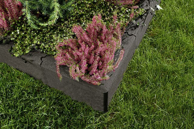 Kann Randstein Ecke mit Nut- und Feder 25 x 25 x 5 cm anthrazit