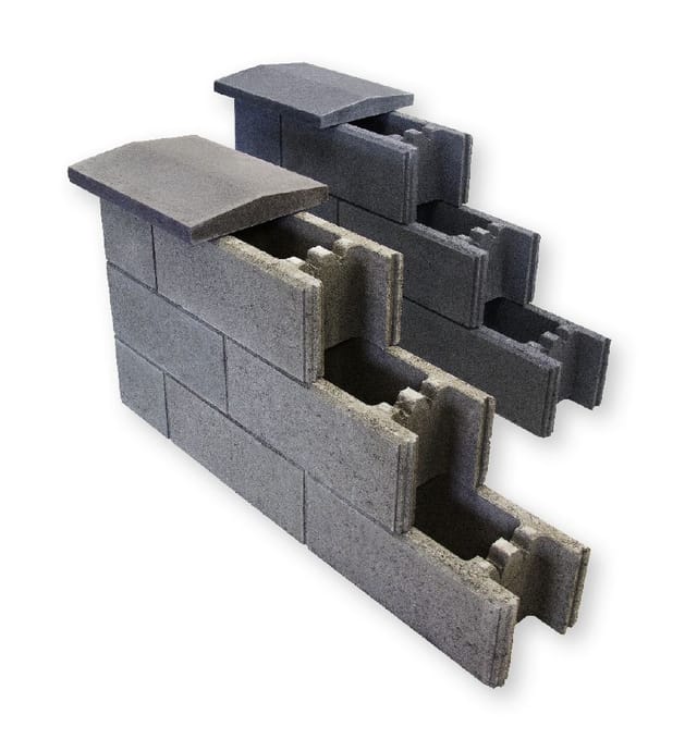 Mauerabdeckplatte 49 x 35 x 3,5 - 5,5 cm, anthrazit