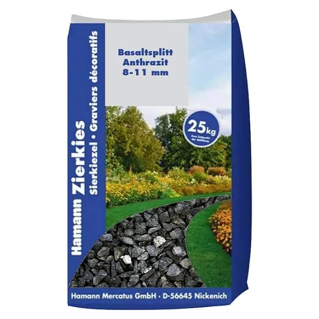 Basaltsplitt 8 - 11 mm anthrazit 25 kg