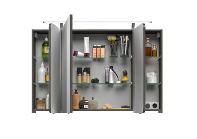 Pelipal Spiegelschrank Fokus 4005 Lack steingrau Hochglanz, Breite 120 cm