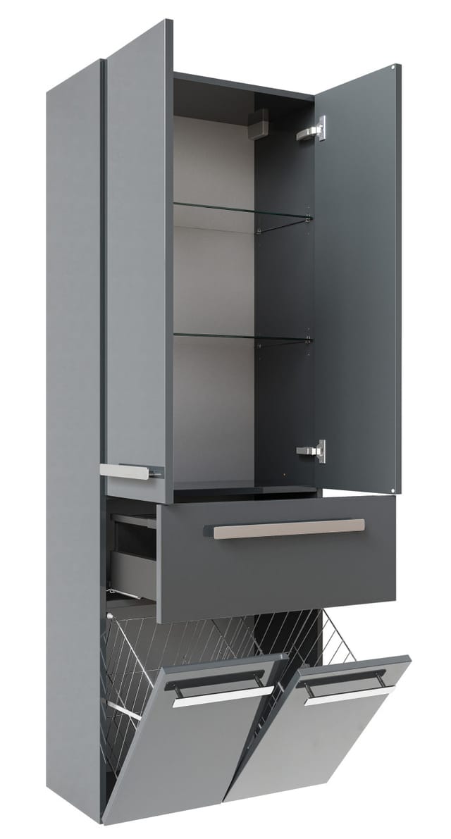 Pelipal Hochschrank Fokus 4005 Lack steingrau Hochglanz, Breite 60 cm