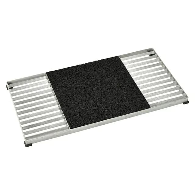 Plus Fußabtreter Cubic 40 x 80 cm mit Rahmen, Doppel-Rost & Kunststoffmatte
