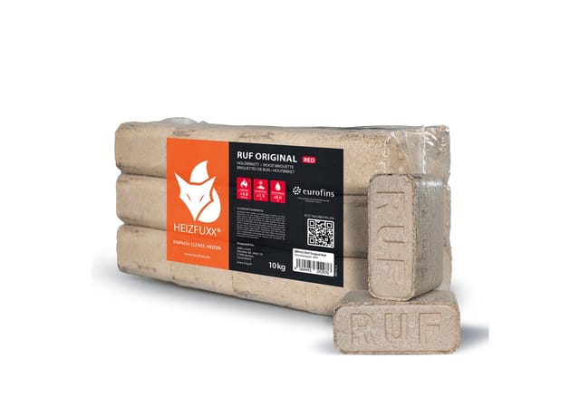 Heizfuxx Holzbriketts Ruf Original Red 10kg x 30 Gebinde 300kg Palette