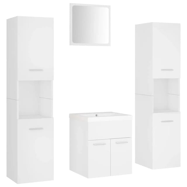 vidaXL Badmöbel-Set Weiß Holzwerkstoff Modell 33