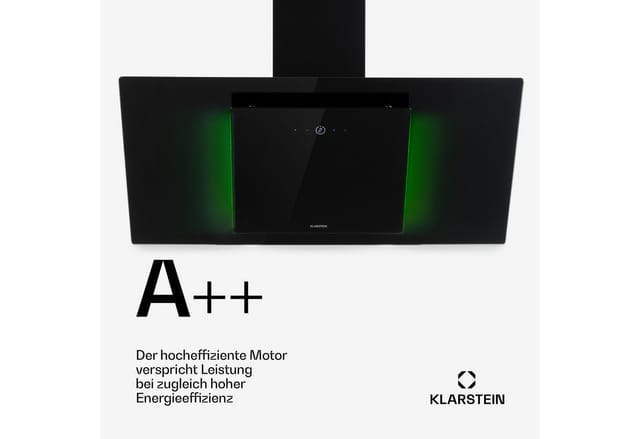 Klarstein Eleonora 90 Dunstabzugshaube 420 m³/h Touch-Panel Ambiente-Licht Schwarz
