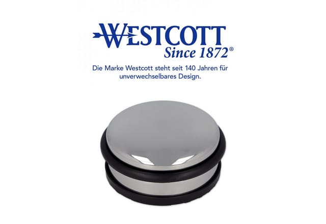 Westcott Türstopper aus Edelstahl Rund Silber 4 Stück