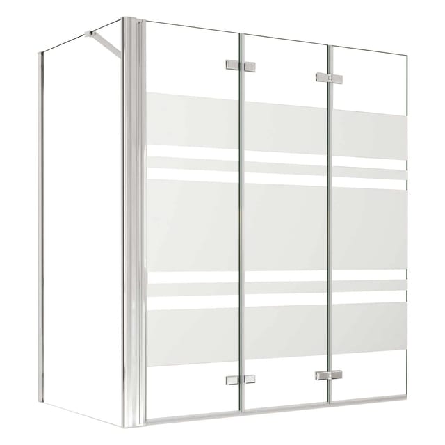 AICA 130cm Faltwand 3 teilig Badewanneaufsatz mit 70cm Seitewand 6mm Nano ESG