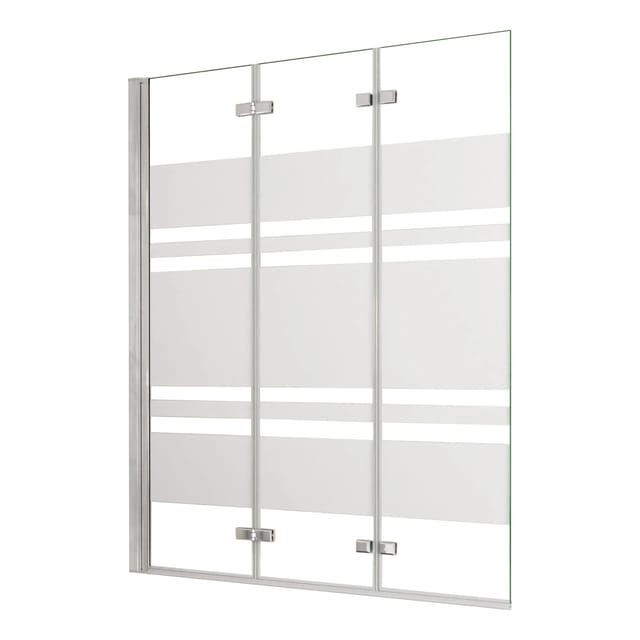 AICA 130x140cm Faltwand 3 teilig Badewanneaufsatz Duschwand Badwannenfaltwände 6mm Nano ESG