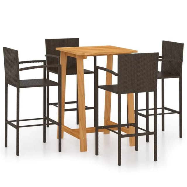 vidaXL 5-Tlg Gartenbar-Set Braun 3067955
