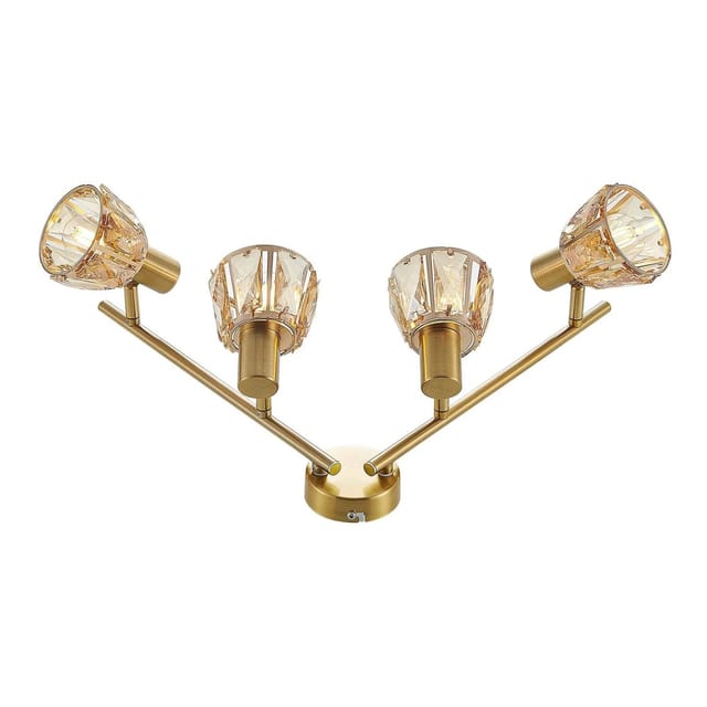 Lindby Deckenlampe Kosta 9624926 Modern in Gold Messing aus Metall 4-flammig E14 Wohnzimmerleuchte
