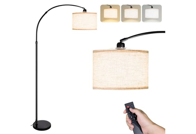 CCLIFE Stehlampe Bogenlampe LED E27 60W Höhenverstellbar 165cm-175cm Beige