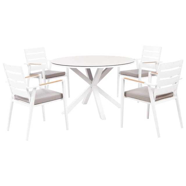 Beliani Gartentisch Set MALETTO/TAVIANO Taupe