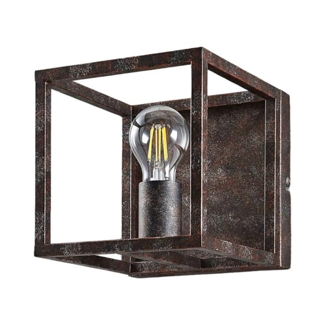 Lindby Deckenlampe Emin 9621504 Landhaus Vintage Rustikal in Braun aus Metall 1-flammig E27 Wohnzimmerleuchte