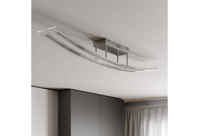 Lindby LED Deckenleuchte Jarda 9621139 Dimmbar Modern in Transparent aus Glas 16-flammig Wohnzimmerleuchte