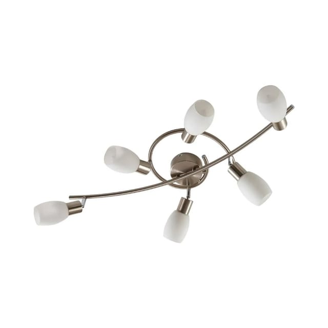 Lindby Strahler Arda 9621269 Modern in Alu aus Glas 6-flammig E14 Wohnzimmerleuchte