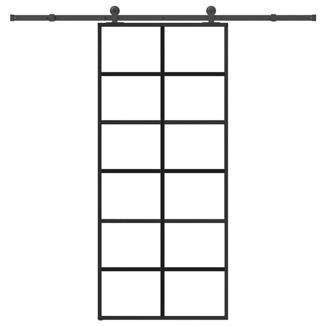 vidaXL Schiebetür mit Beschlag 90x205 cm ESG-Glas & Aluminium 3332843