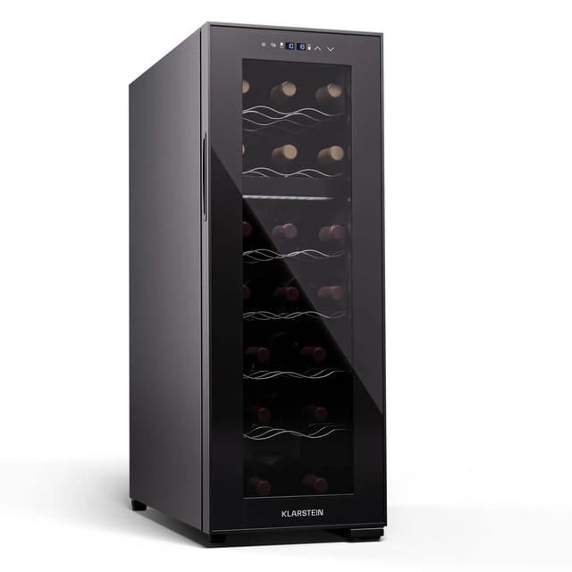 Klarstein Shiraz 18 Duo Weinkühlschrank 2 Zonen 53 L 18 Flaschen 5-18 °C Touch Schwarz