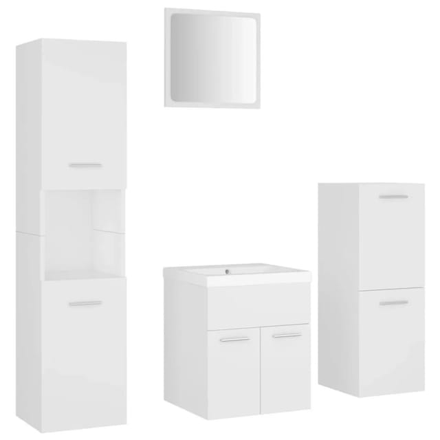 vidaXL Badmöbel-Set Weiß Holzwerkstoff 3071081